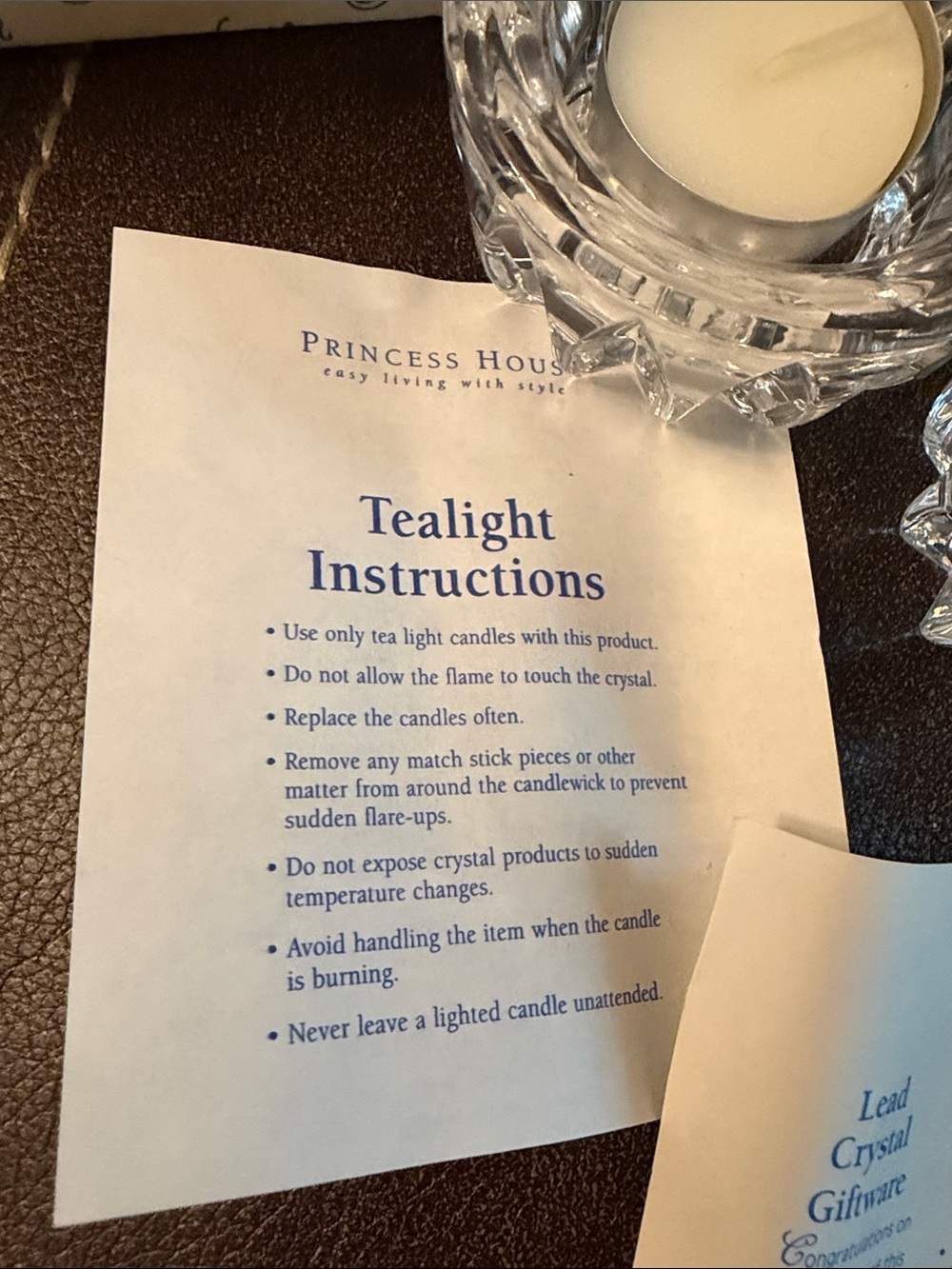 • PRINCESS HOUSE• Lead Crystal Tealight Candle Holders (3 of them) - Picture 15 of 16